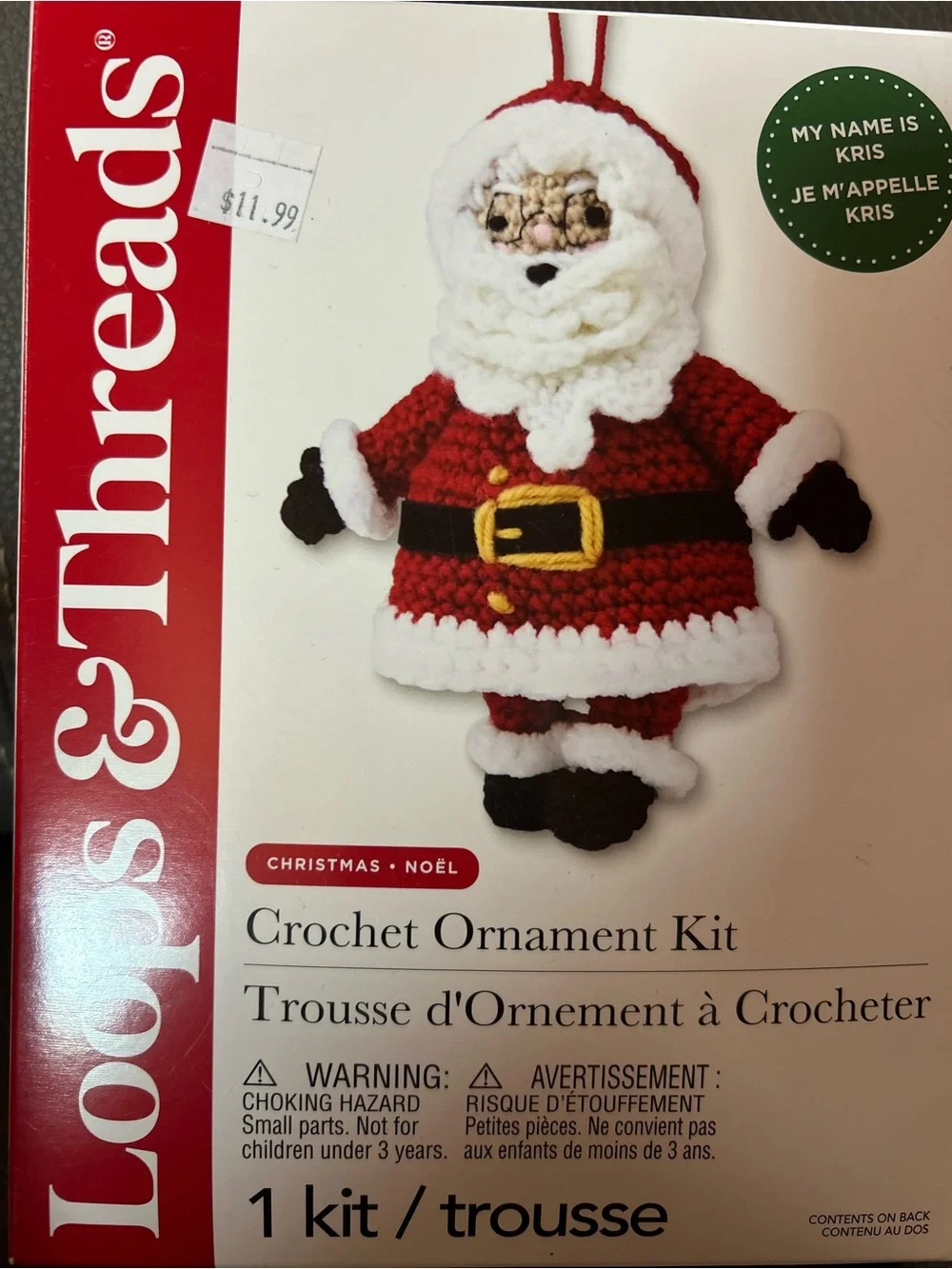 Loops & Threads Red Santa Crochet Ornament Kit #1